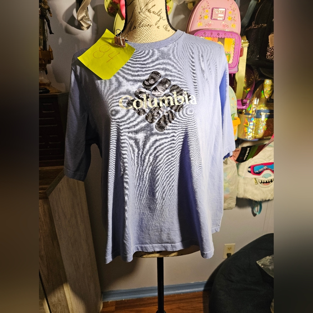 Columbia Light Blue Short Sleeve Tee with White Logo